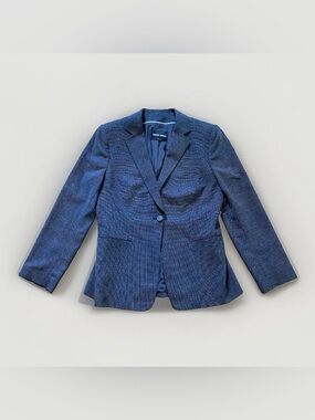 Giorgio Armani Grey Blue Single-Button Women's Blazer